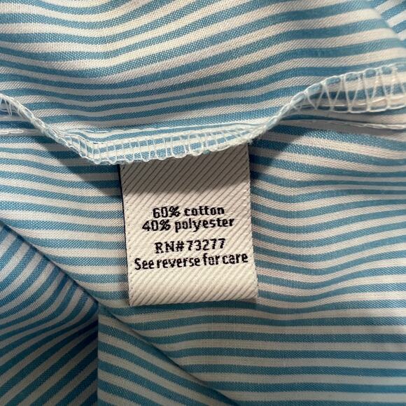 Lot of 2 Croft & Barrow Men’s XXL Blue Pinstripe Button-Down Shirts Easy Care - Picture 6 of 11